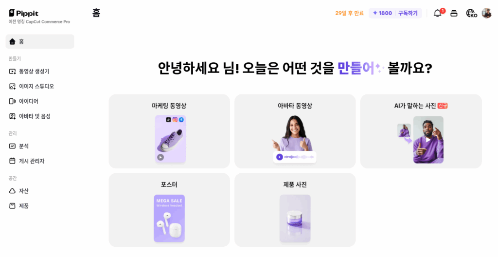 디자인·영상 초보도 가능! Pippit으로 만드는 고퀄 콘텐츠